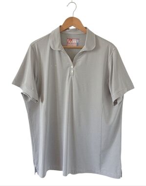 Chick-Fil-A Employee Uniform Polo Shirt Womens 2XL Grey White Stripe Oobe